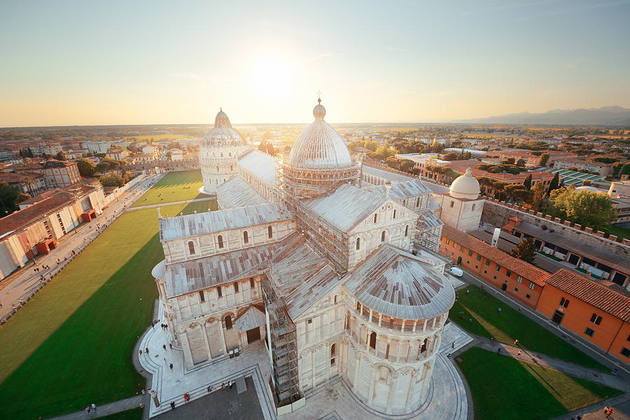 Cathedral view from Leaning Tower Pisa Italy Photograph by Songquan Deng
