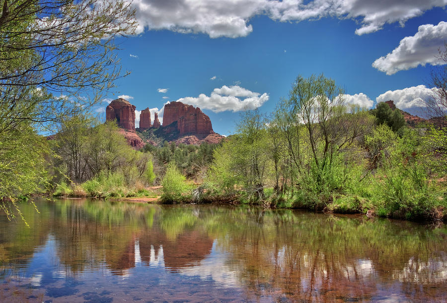 Catherdral Rock and Reflection- Sedona Photograph by Jennifer Rondinelli Reilly - Fine Art Photography