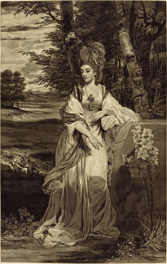 Catherine, Lady Bampfylde Drawing by Thomas Watson after Sir Joshua Reynolds