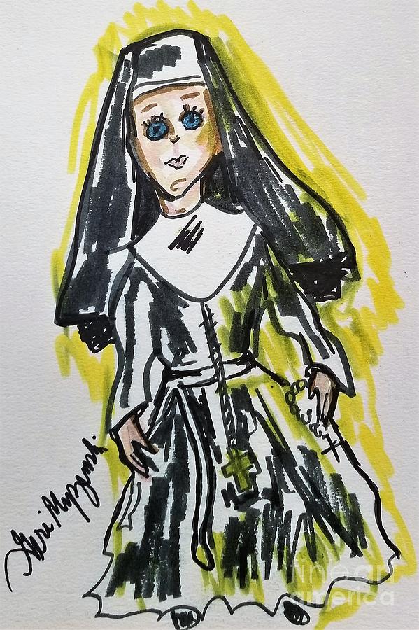 Mug Mixed Media - Catholic Nun by Geraldine Myszenski