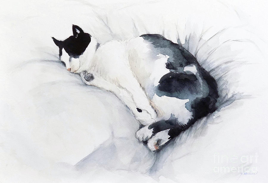 Catnap 1-2 Painting by Yoshiko Mishina