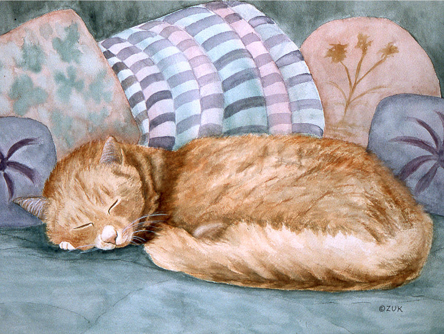 Catnap Painting by Karen Zuk Rosenblatt