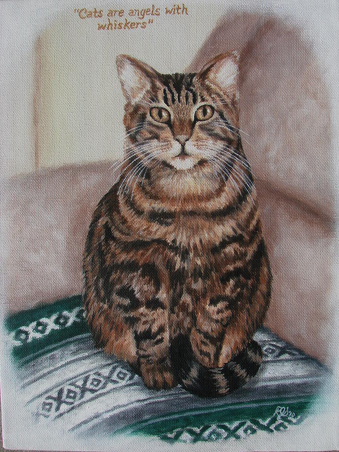 Cat Painting - Cats Are Angels With Whiskers by Rebecca Steelman