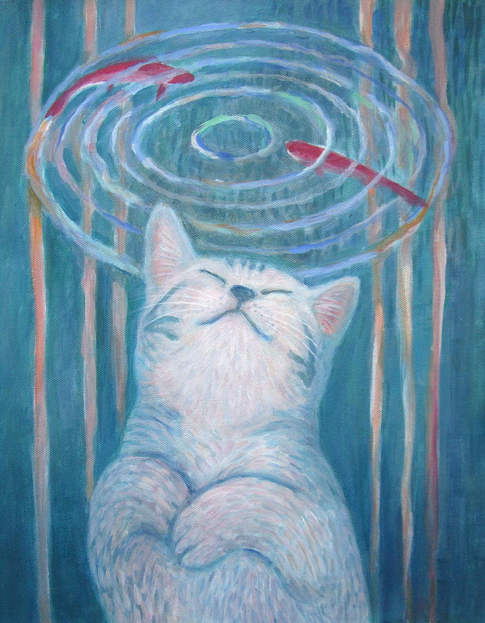 Cats Dream Painting by Kazumi Whitemoon