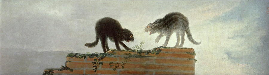Animal Painting - Cats Fighting by Francisco de Goya