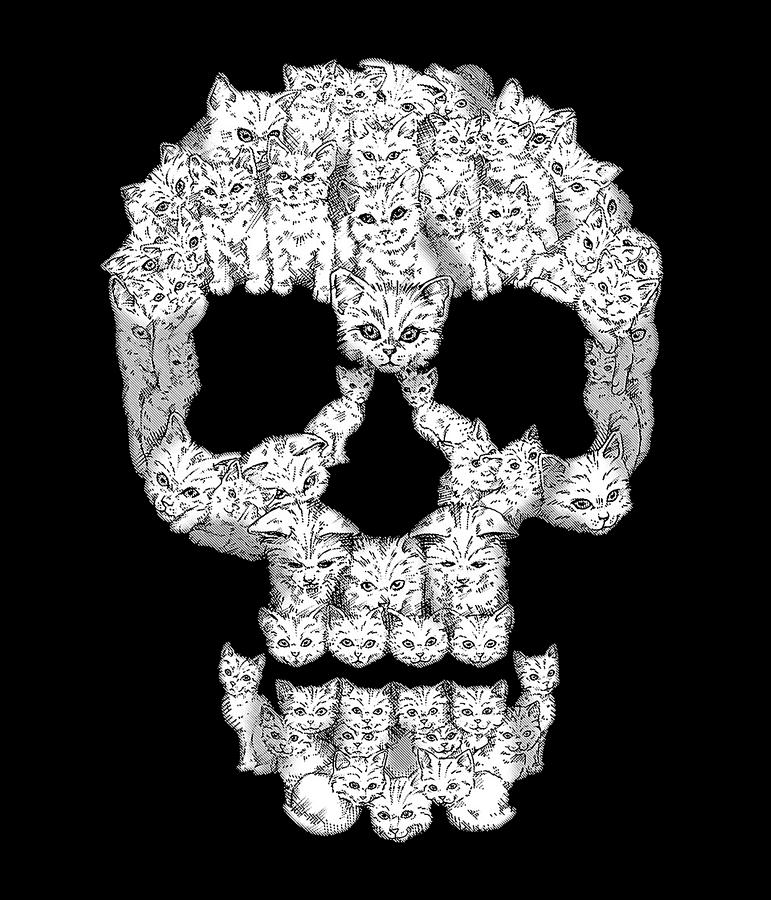 Cats forming skull Digital Art by Teassa Herdian - Fine Art America