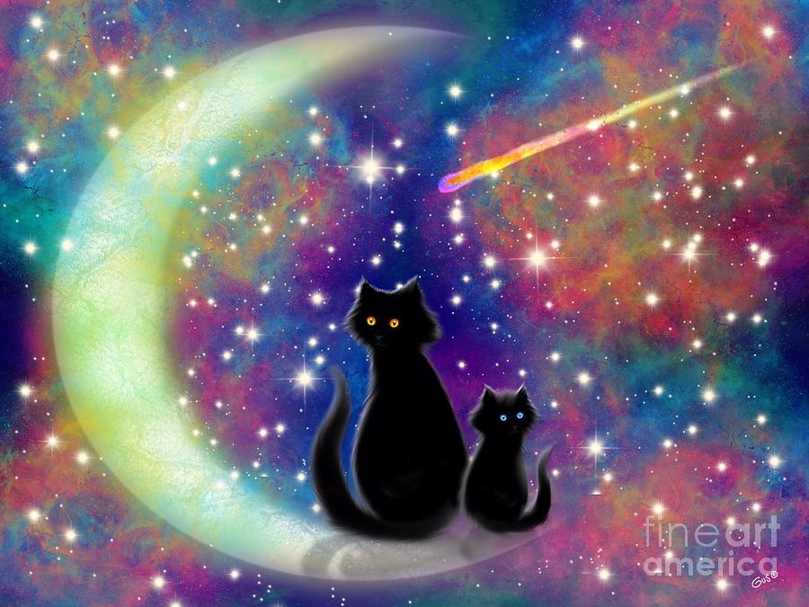Cats in a Rainbow Universe Digital Art by Nick Gustafson