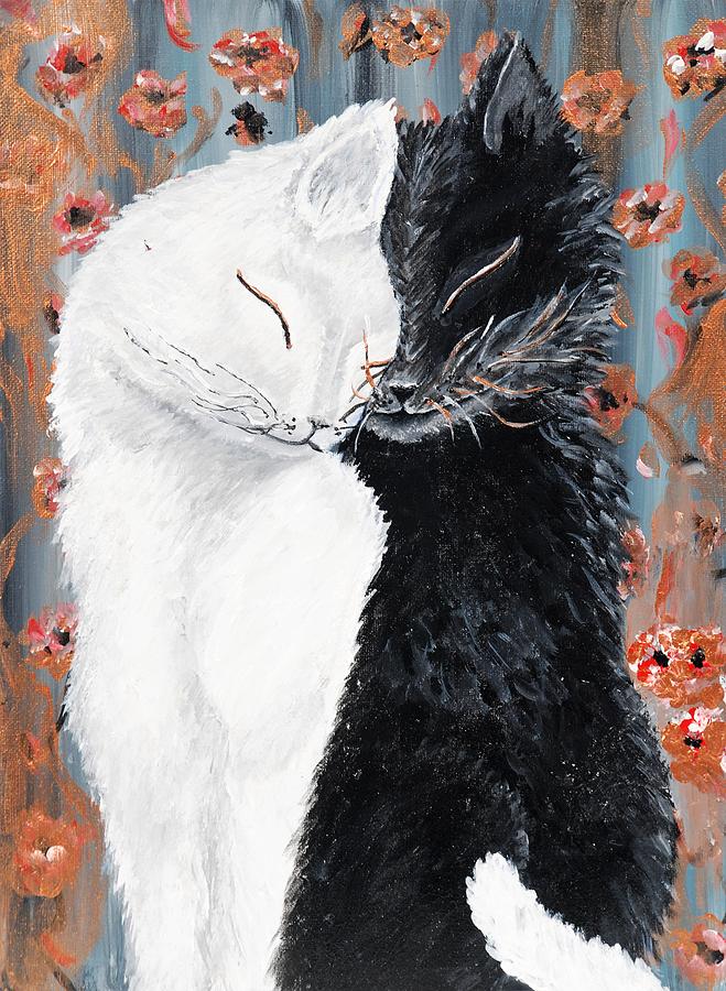 Cat Romance Painting by Medea Ioseliani