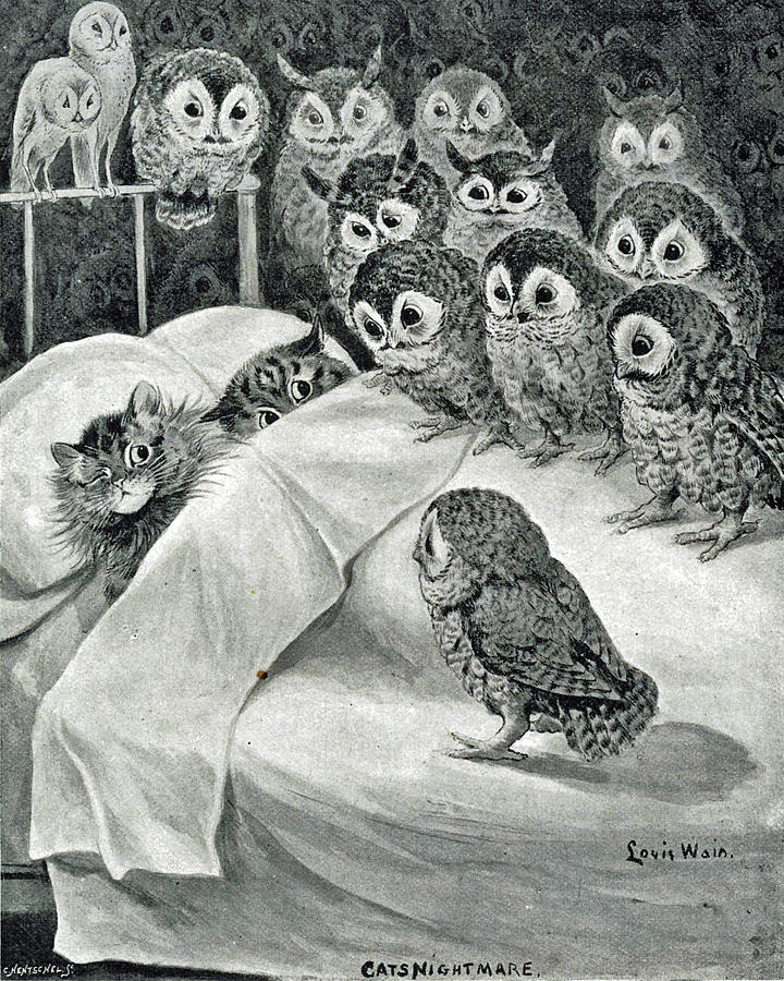Louis Wain Painting - Cats Nightmare by Louis Wain