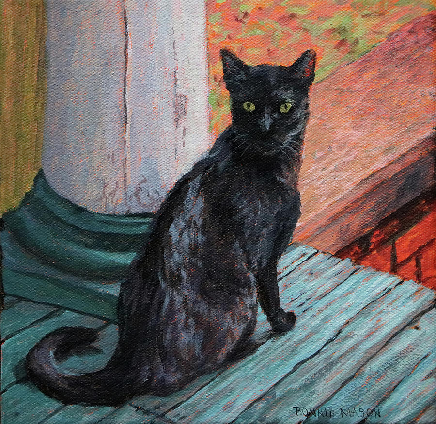 Cats Pause Painting by Bonnie Mason