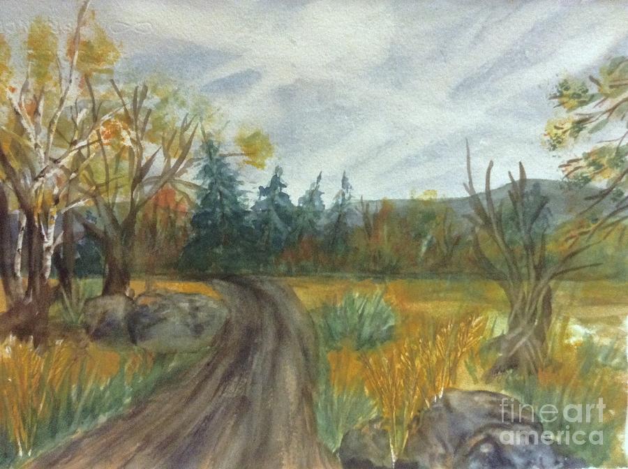 Catskills - Country Road Autumn Painting by Ellen Levinson