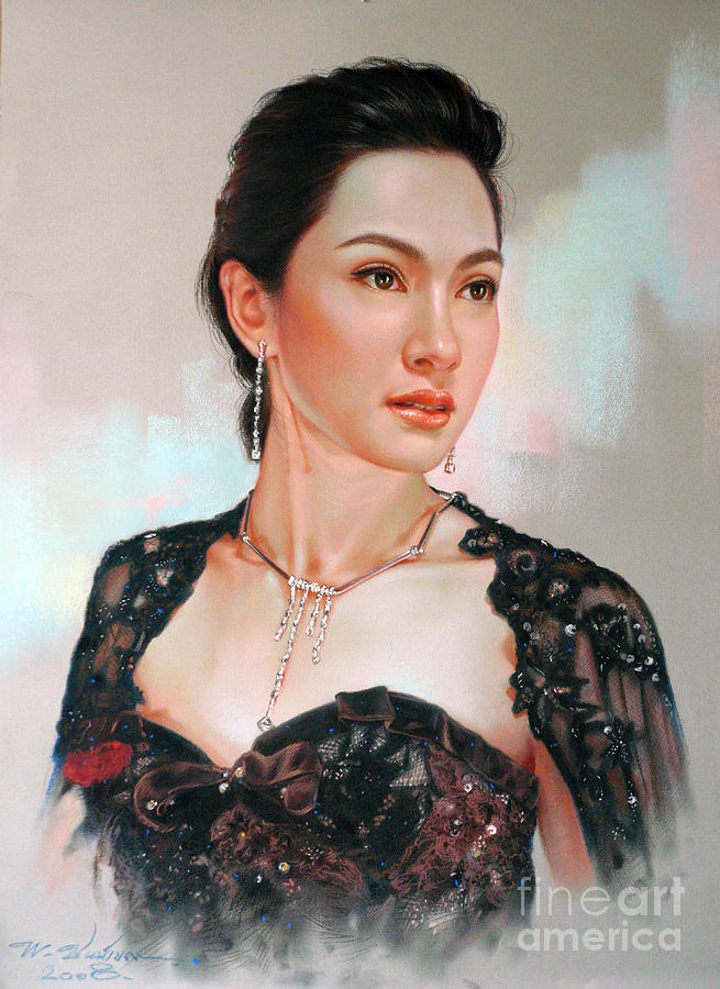 Portrait Painting - Catthaleeya by Chonkhet Phanwichien Portrait Painting - Catthaleeya by Chonkhet Phanwichien