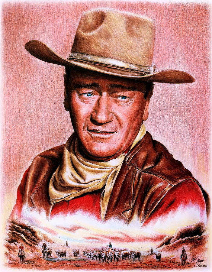John Wayne Painting - Cattle Drive 2nd version by Andrew Read