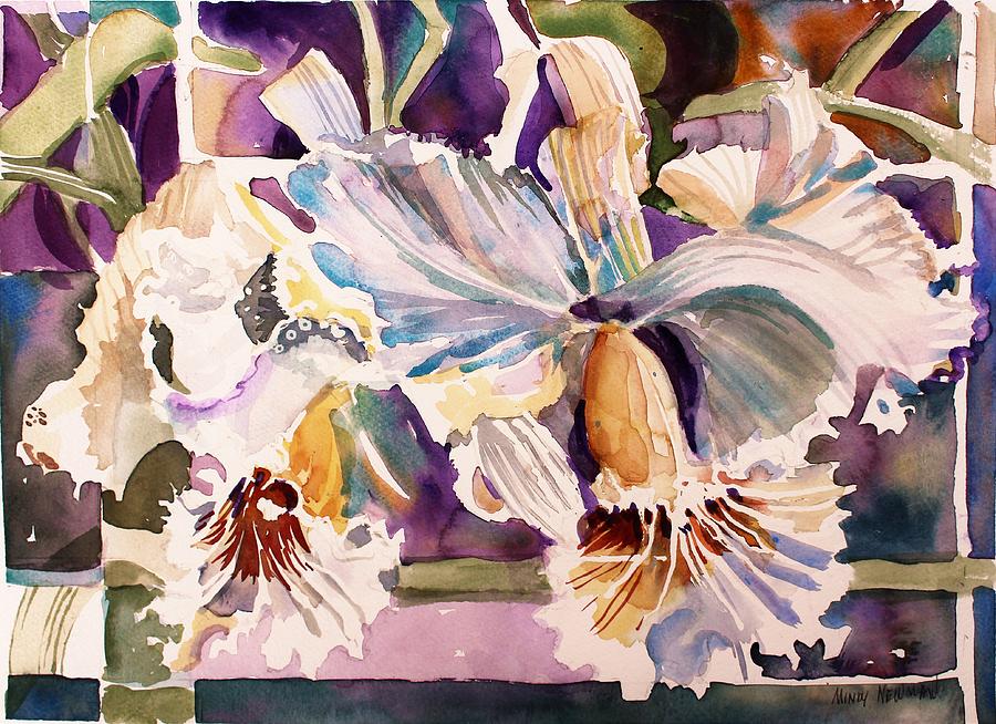 Cattleya abstract Painting by Mindy Newman