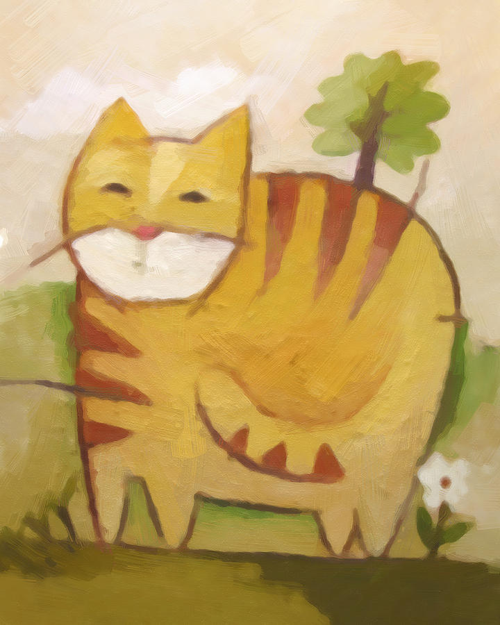 Cat Painting - Catty by Lutz Baar