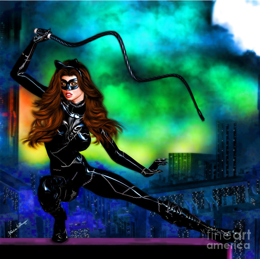 Catwoman Mixed Media by Alicia Hollinger