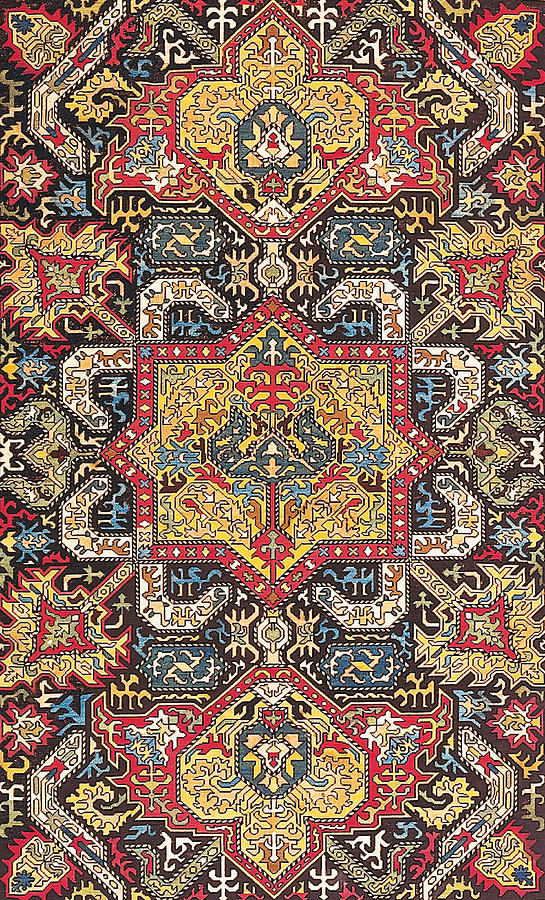 Pattern Tapestry - Textile - Caucasian Silk Embroidery by Unknown