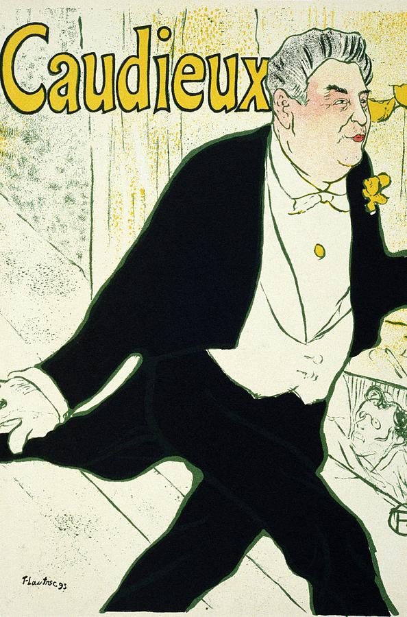 Vintage Mixed Media - Caudieux - Man Wearing Dinner Suit Walking across a Stage - Vintage Advertising Poster by Studio Grafiikka
