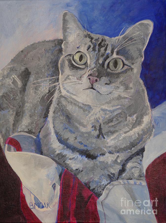 Cat Painting - Caught in the Act by Barbara Moak