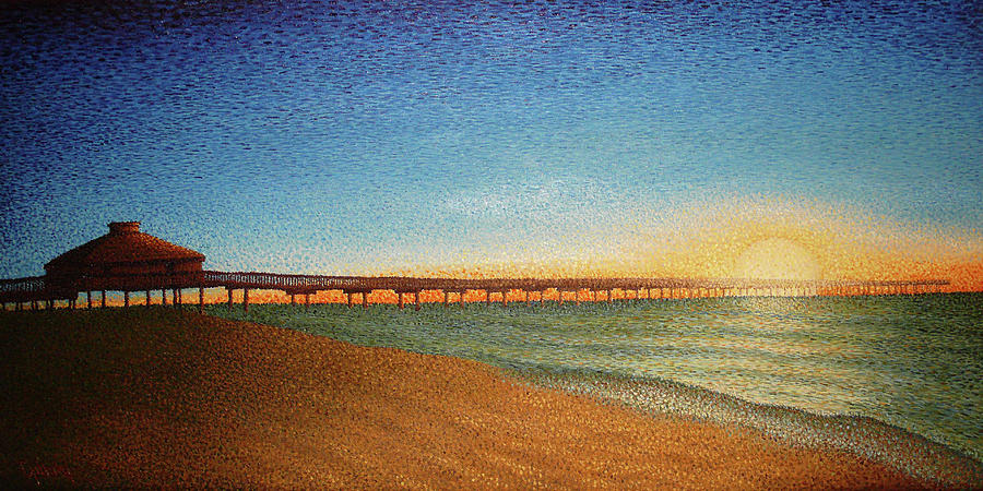 Beach Painting - Caldwell pier by John Gilluly