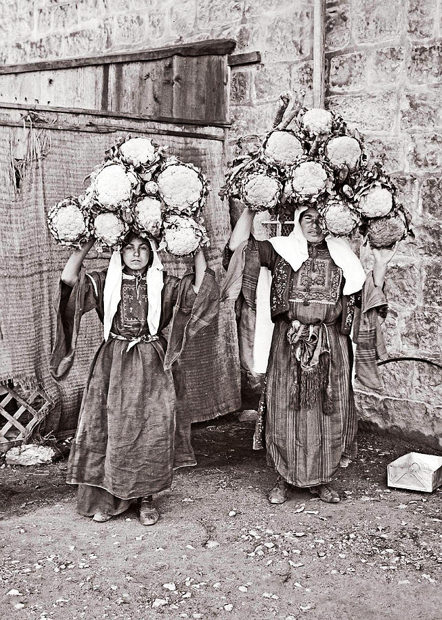 Cauliflower Sellers in Bethlehem Photograph by Munir Alawi