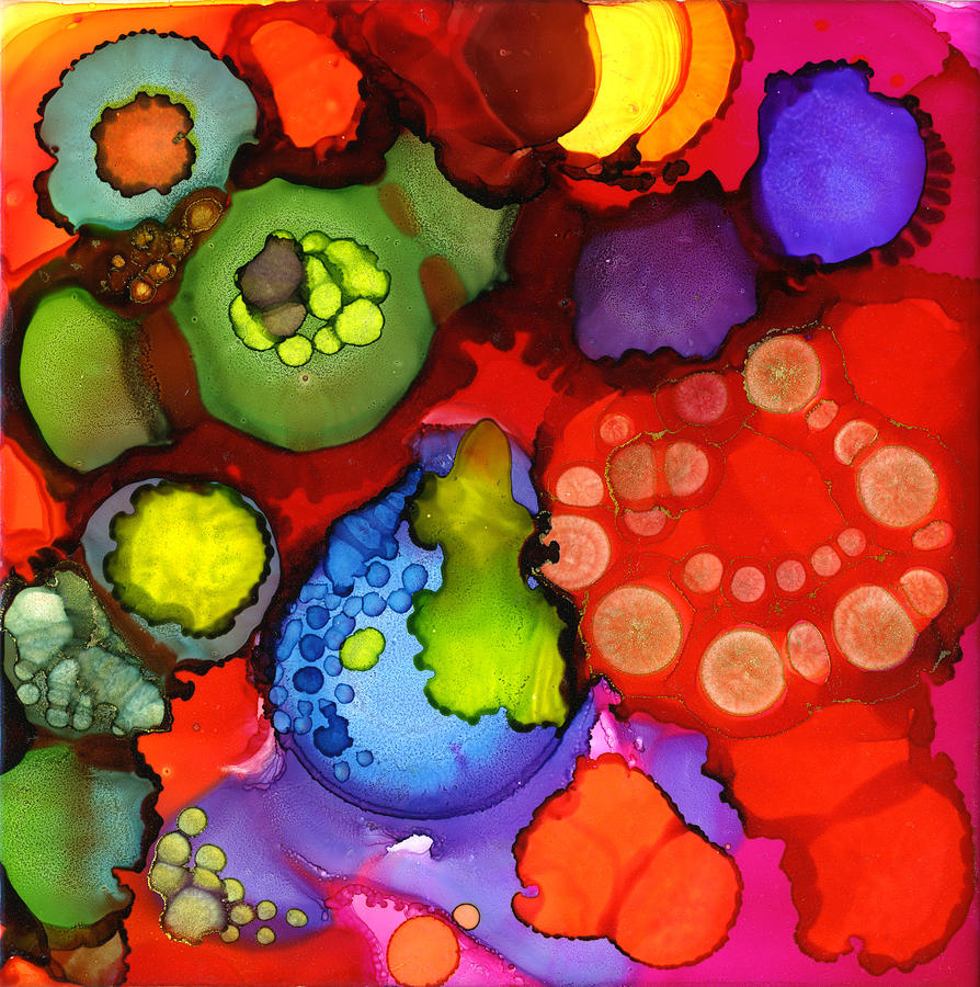 Bubbles Painting - Cava Cava Red by Pat Saunders-White