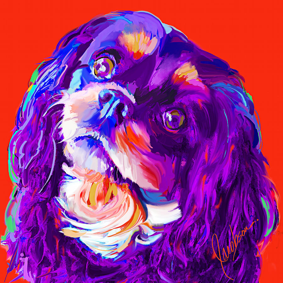 Cavalier King Charles Spaniel 2 Painting by Jackie Jacobson