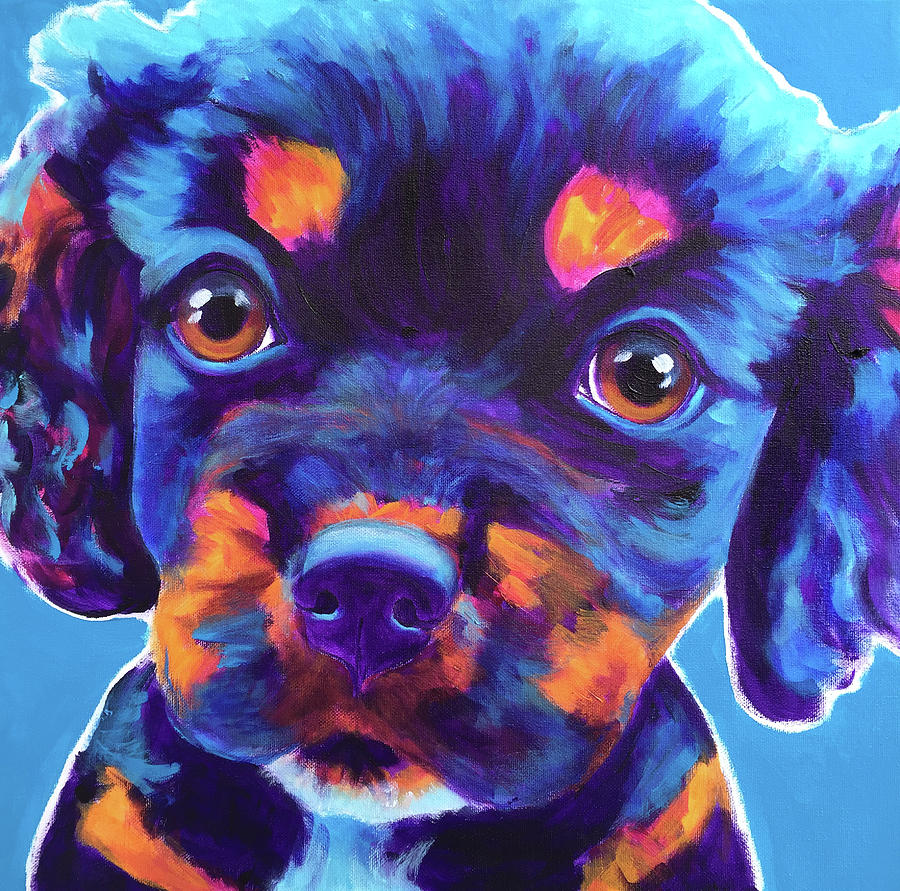 Dog Painting - Cavalier King Charles Spaniel - Baby by Dawg Painter
