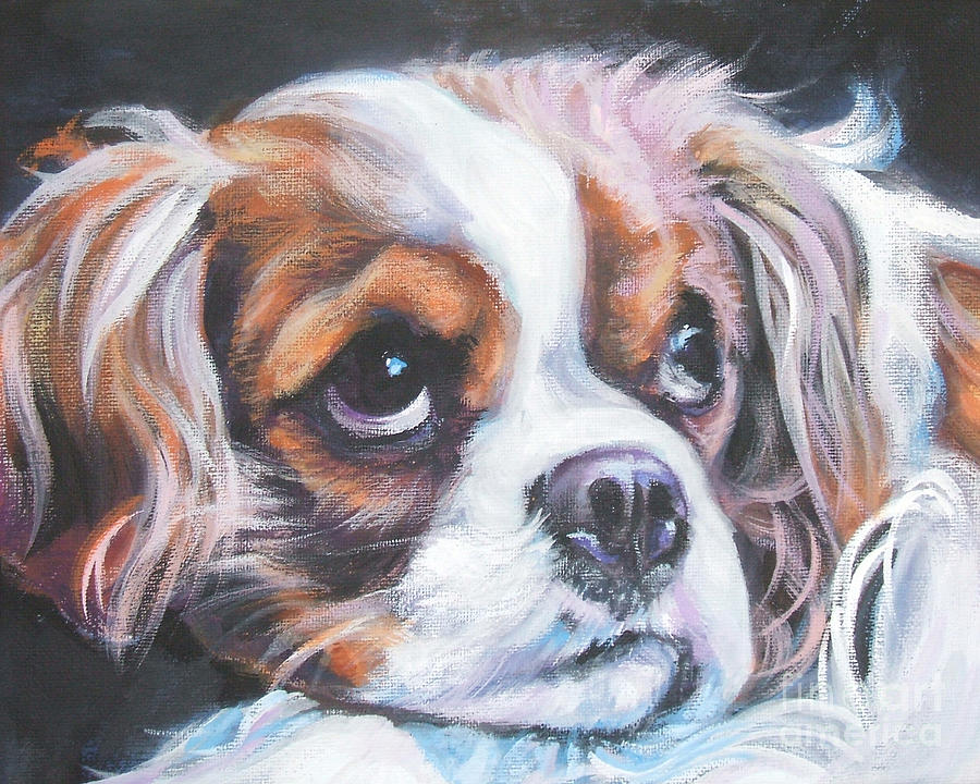 Dog Painting - Cavalier King Charles Spaniel blenheim by Lee Ann Shepard