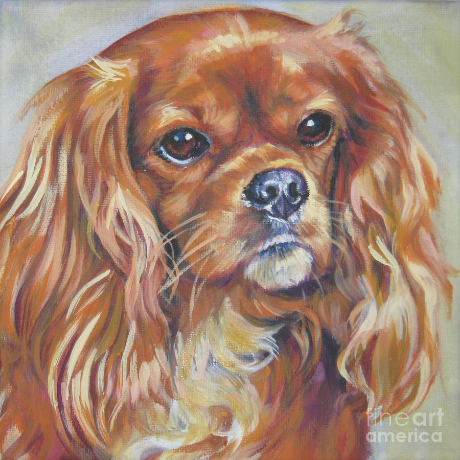 Dog Painting - Cavalier King Charles Spaniel ruby by Lee Ann Shepard