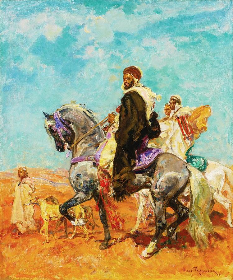Cavaliers Arabes Dans Painting by Henri Emilien