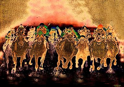 Horse Racing Digital Art - Cavalry Charge by Gary Rogers Horse Racing Digital Art - Cavalry Charge by Gary Rogers