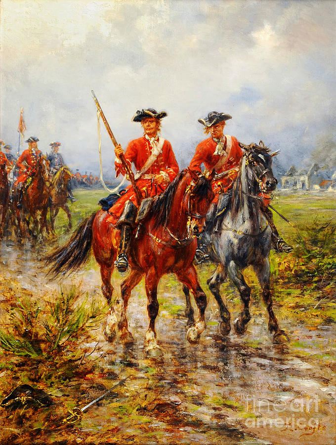 Cavalry on a Country Road Painting by Celestial Images