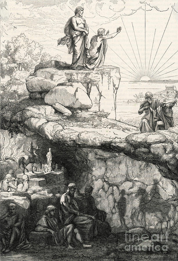 Plato Drawing - Cave Allegory of Plato by Mary Evans Picture Library