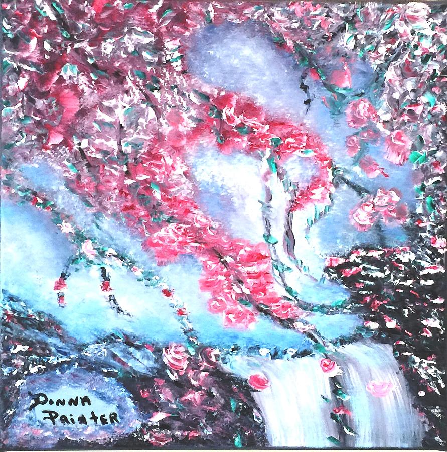 Cave Blossoms Painting by Donna Painter