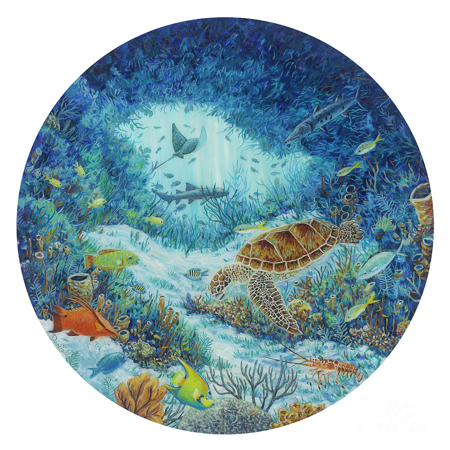 Fish Painting - Cave Dwellers by Danielle Perry