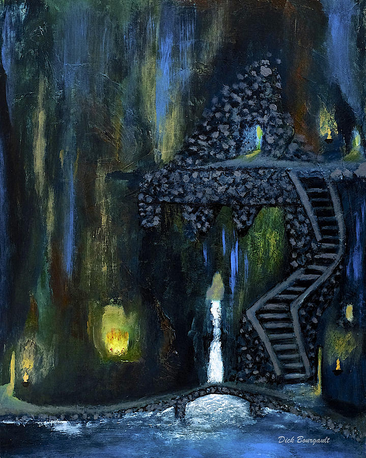 Cave of Thrones Painting by Dick Bourgault