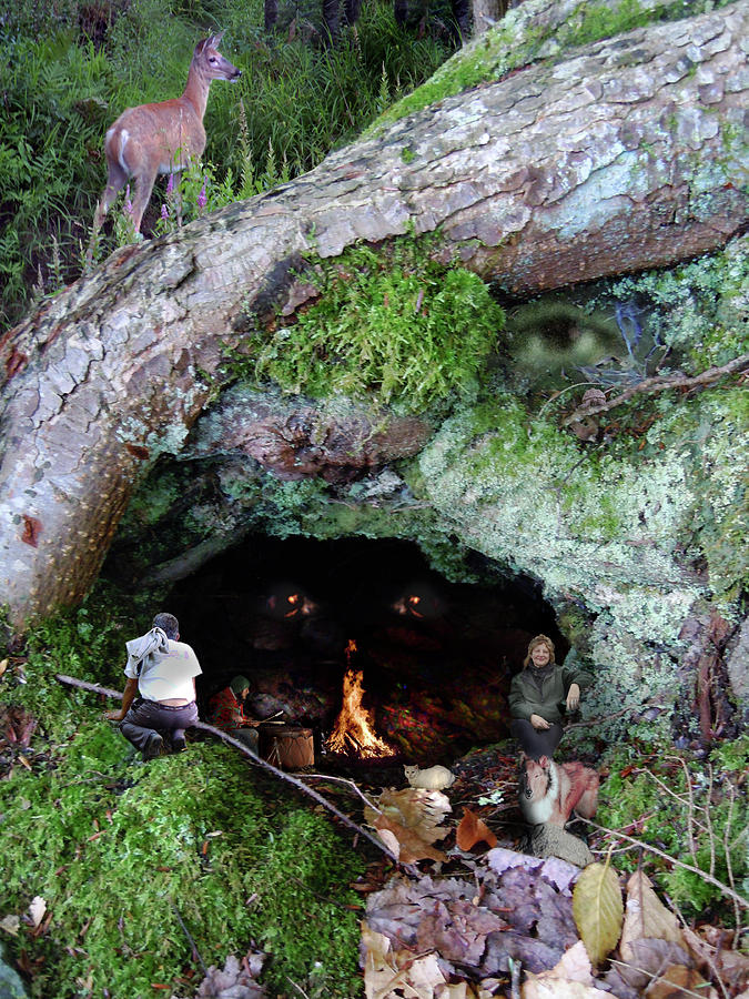 Cave of Woodland Spirit Digital Art by Nancy Griswold