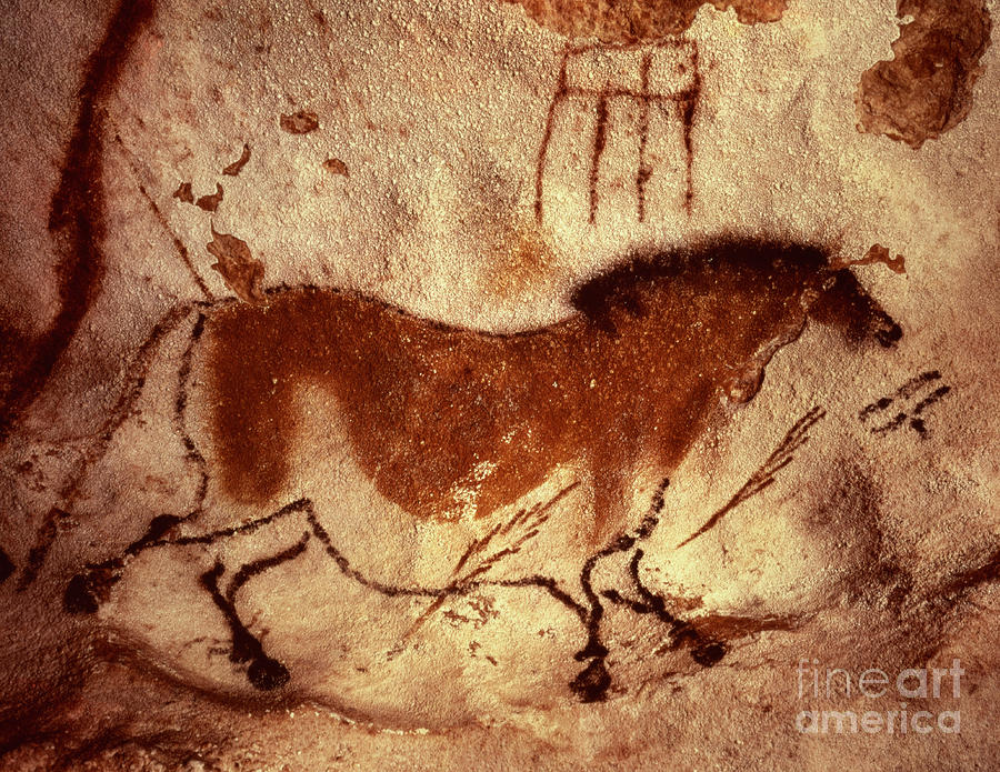 Cave painting of a horse Painting by Unknown