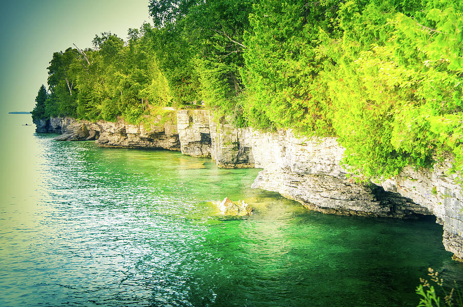 Cave Point Photograph - Cave Point County Park II by Art Spectrum Cave Point Photograph - Cave Point County Park II by Art Spectrum