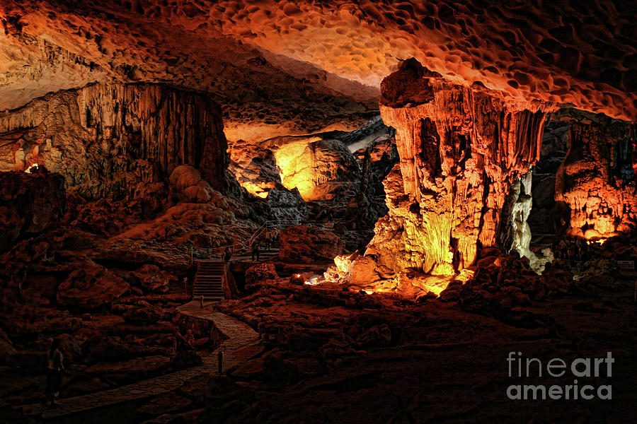 Halong Bay Photograph - Cave Sung Slot limestone III by Chuck Kuhn