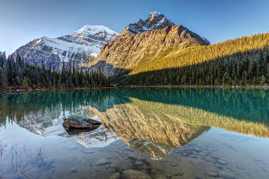 Cavell Lake Reflection Photograph by Pierre Leclerc Photography