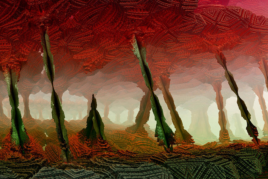 Mandelbulb 3d Digital Art - Cavern by Matthew Lindley