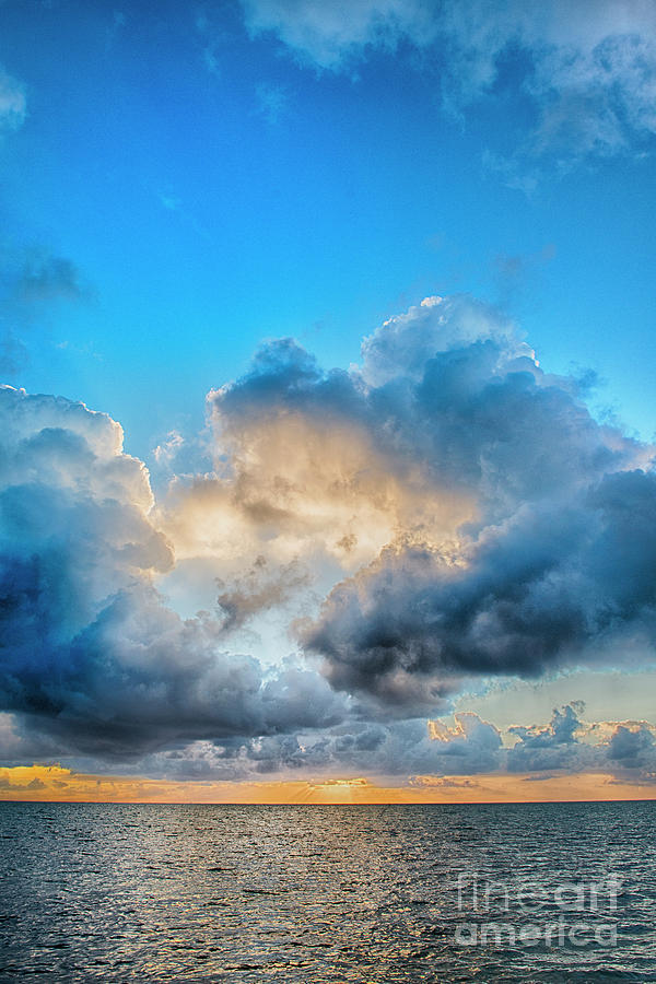 Caye Caulker Vertical Clouds Sunrise Photograph by David Zanzinger