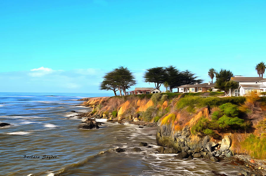 Tree Photograph - Cayucos California Digital Painting by Barbara Snyder