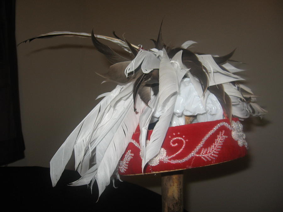 Cayuga Kustowa Headdress Tapestry Textile by Towanna Miller Fine