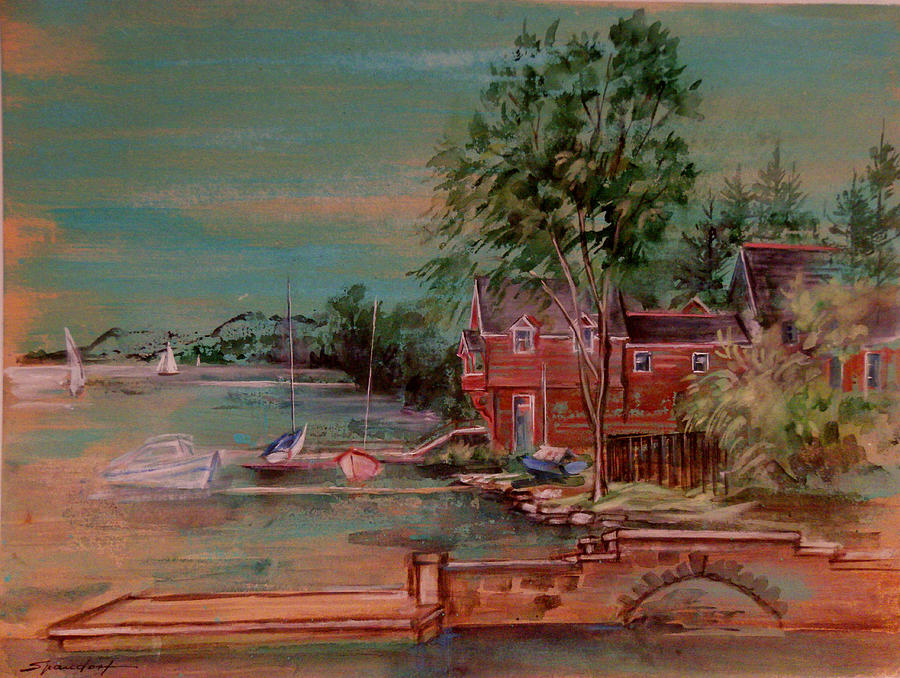 Yacht club  Painting by Lily Spandorf