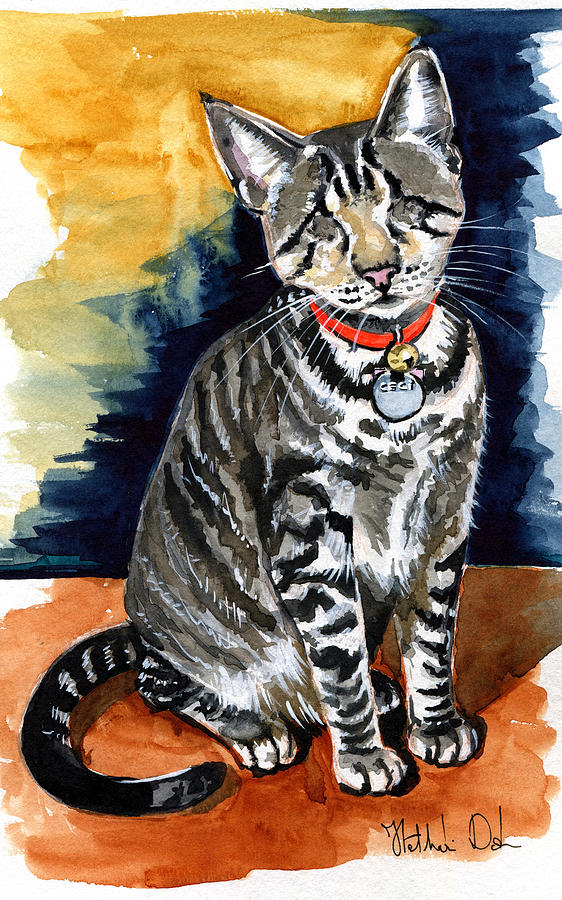 Ceci The Blind Kitten Painting by Dora Hathazi Mendes