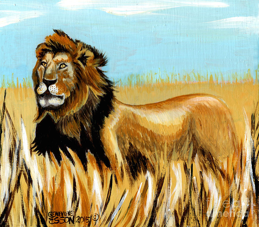 Cecil The Lion Painting by Genevieve Esson