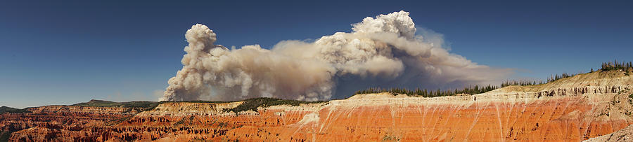 Cedar Breaks National Monument Utah Wildfire Panorama Photograph by Lawrence S Richardson Jr